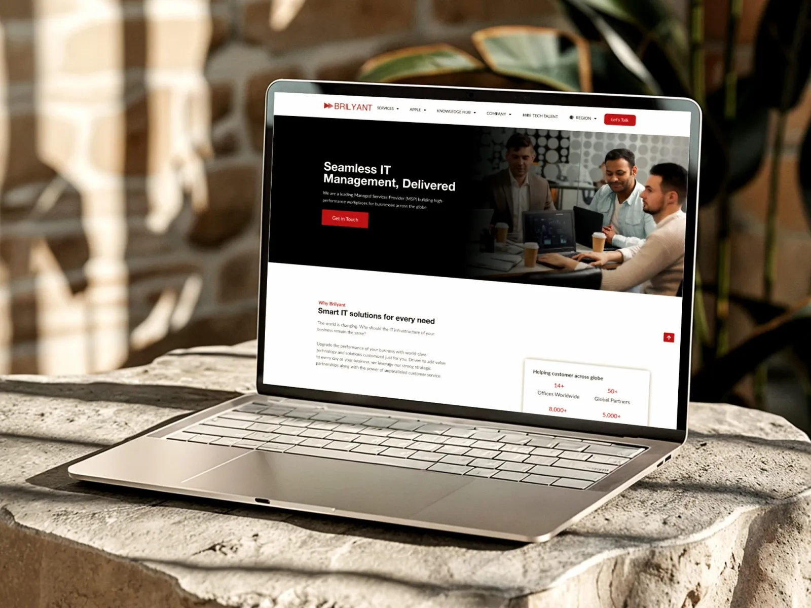 Brilyant website on a laptop