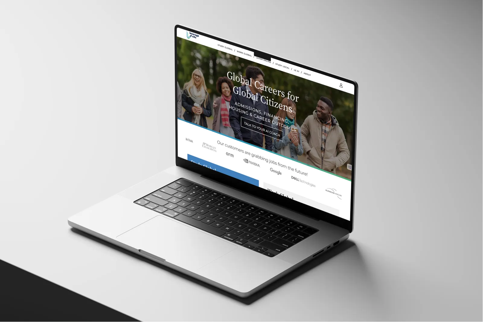 Wings by Leverage Edu website on a laptop