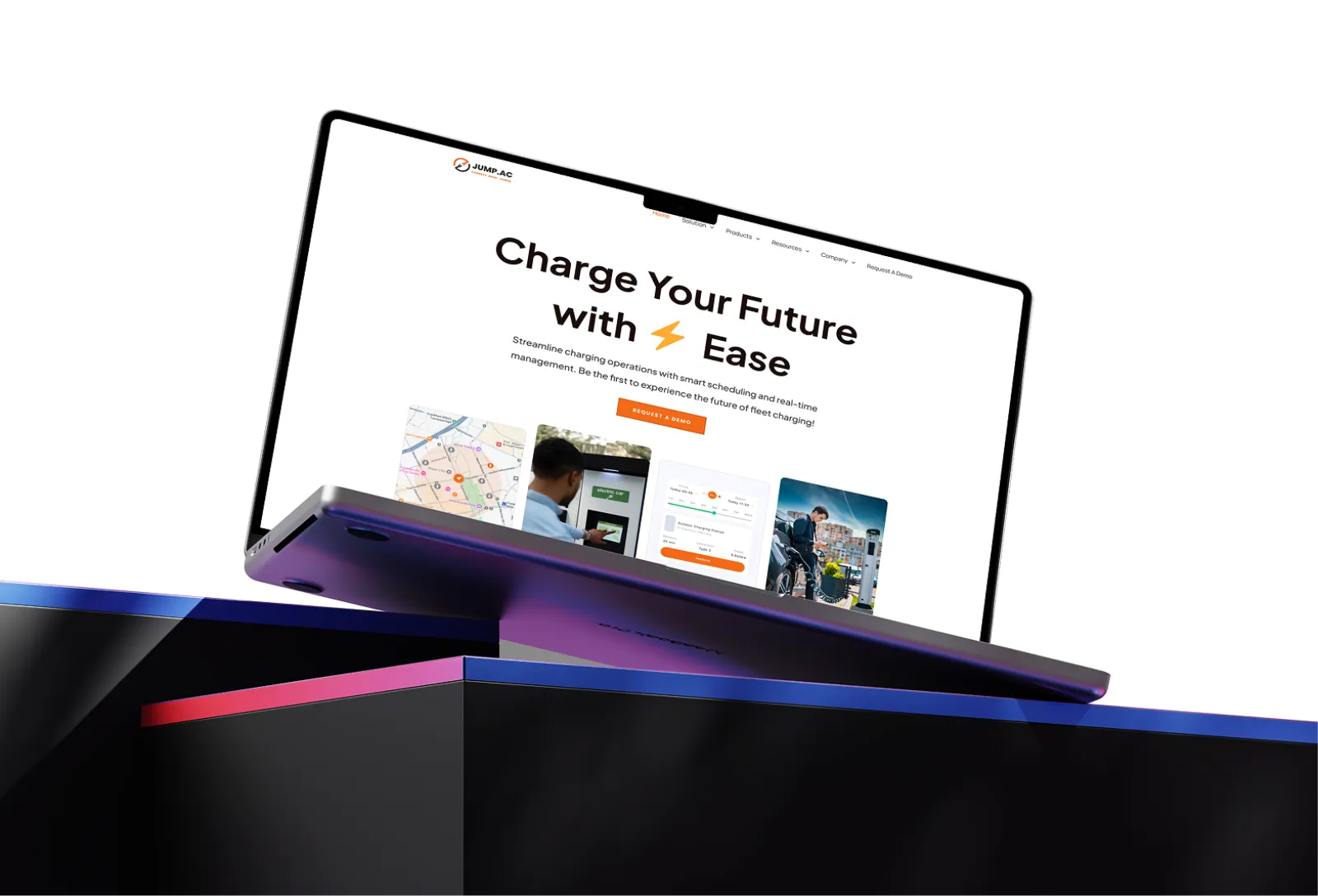 Jump website on a laptop